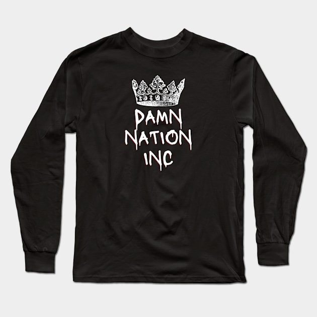 Damn Nation Inc (light text) Long Sleeve T-Shirt by Damn_Nation_Inc